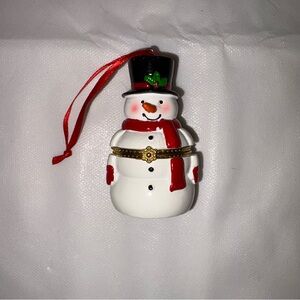 Festive Snowman Ornament ring box